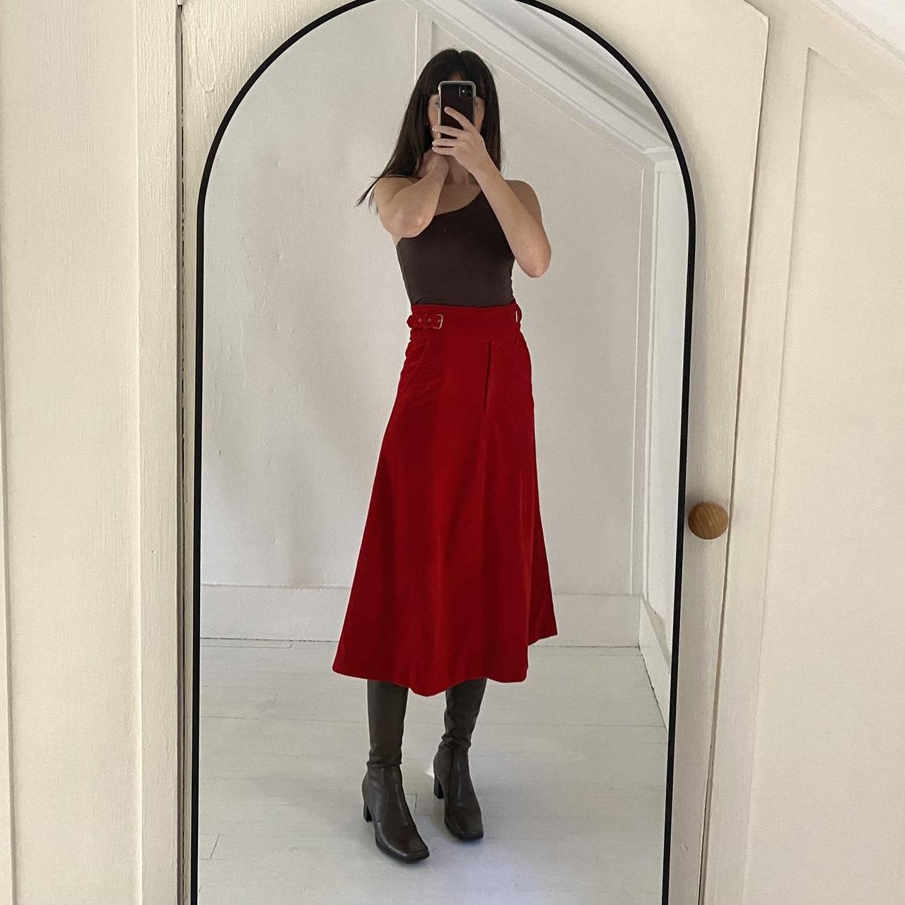 Rachel Antonoff / Anthropologie Regal Velvet Buckle Waist Midi Skirt Size 2