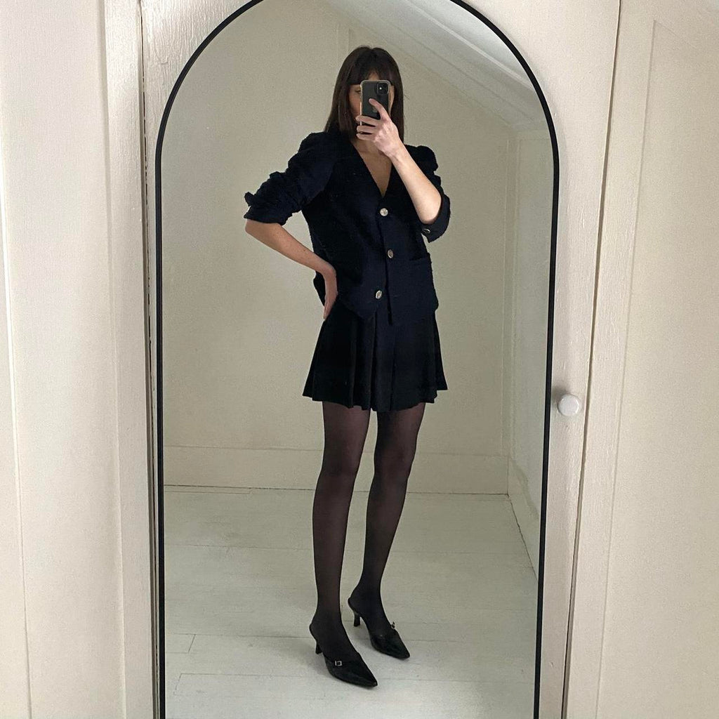 Something Navy Tweed Crop Blazer Size L