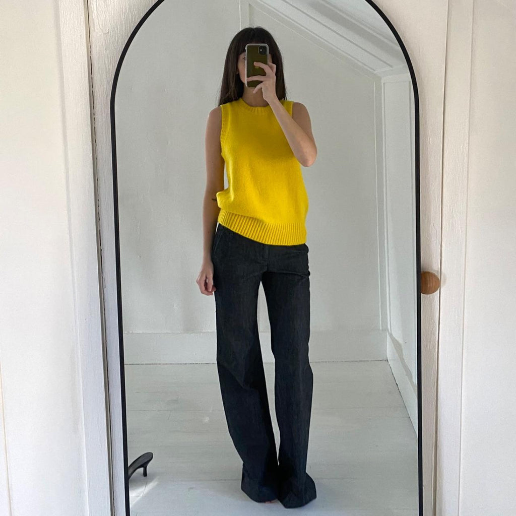 Soeur Namaste Wool Sweater Vest Pullover in Yellow Size 1