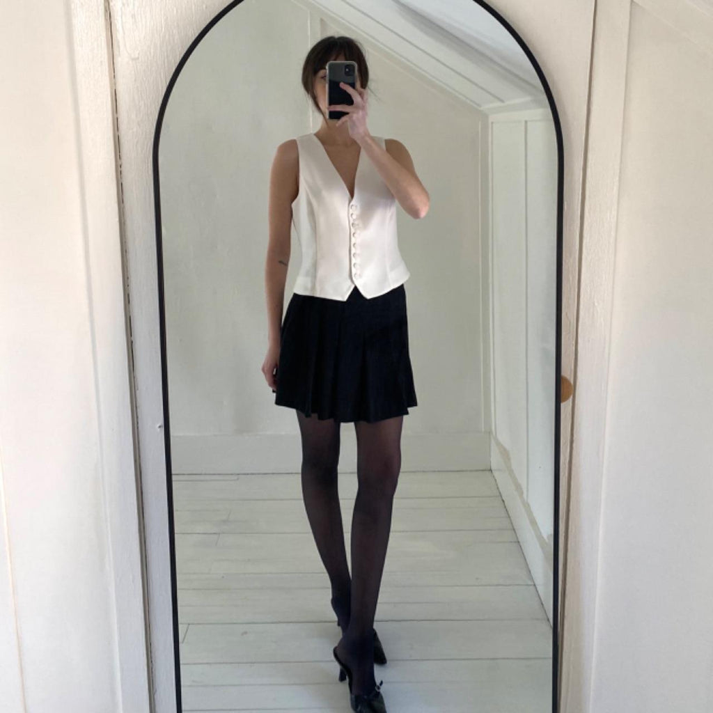 J. Crew Slim-Fit Tuxedo Vest in Ivory City Crepe NWT Size 2