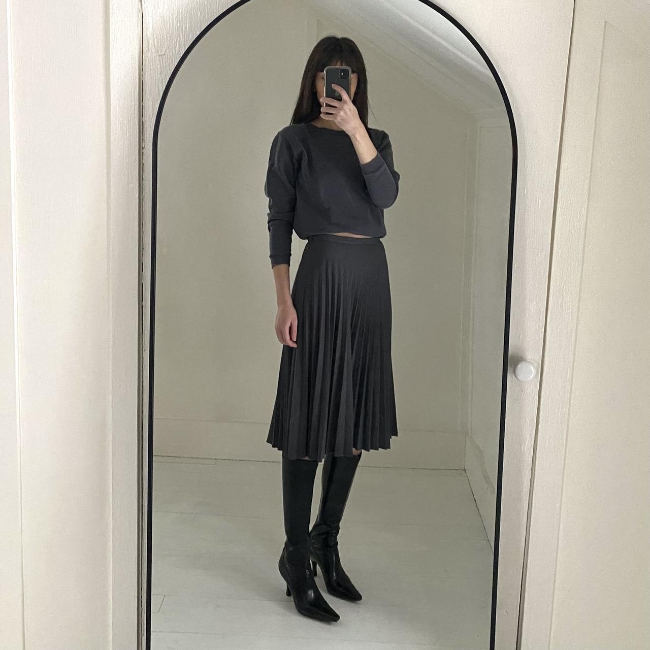 Hugo Buscati Collection Vintage 90s Wool Pleated Midi Skirt Size 8