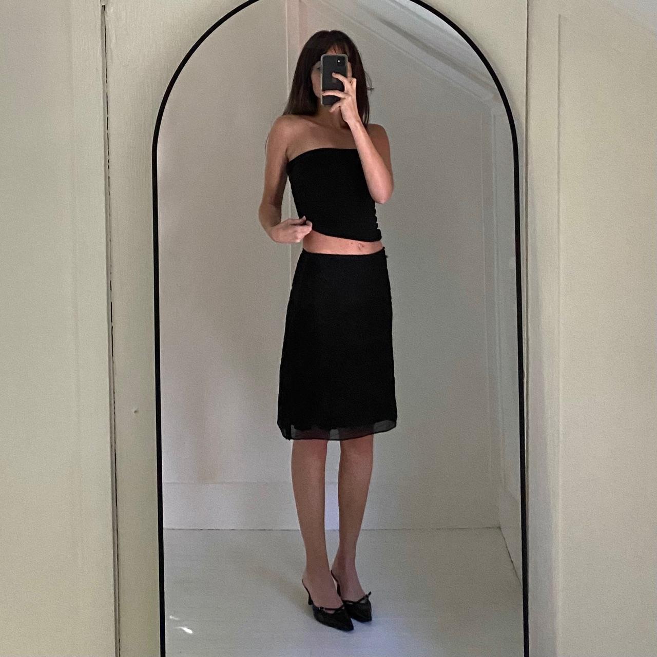 Leon Max Floral Embroidered Pencil Skirt Black Size 0