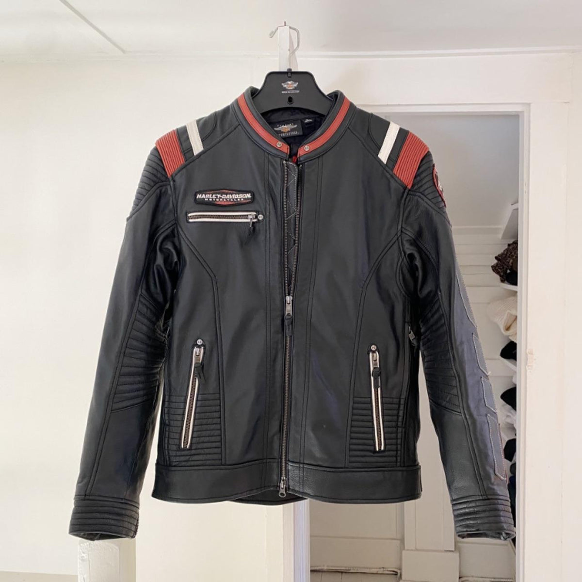 Harley Davidson Boxford Leather Motorcycle Jacket Size M
