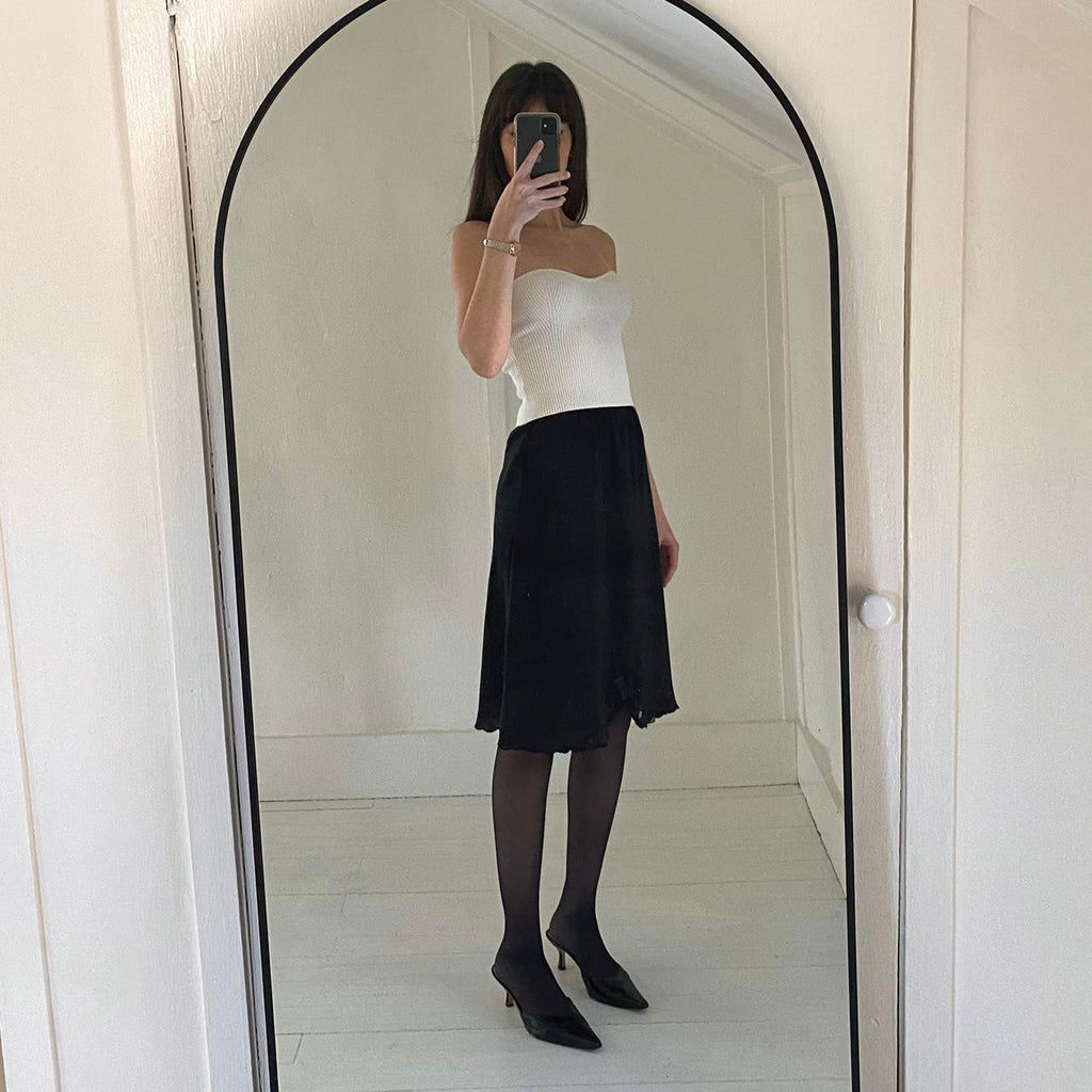 Sara Beth Vintage 80s Satin Midi Slip Skirt Size S
