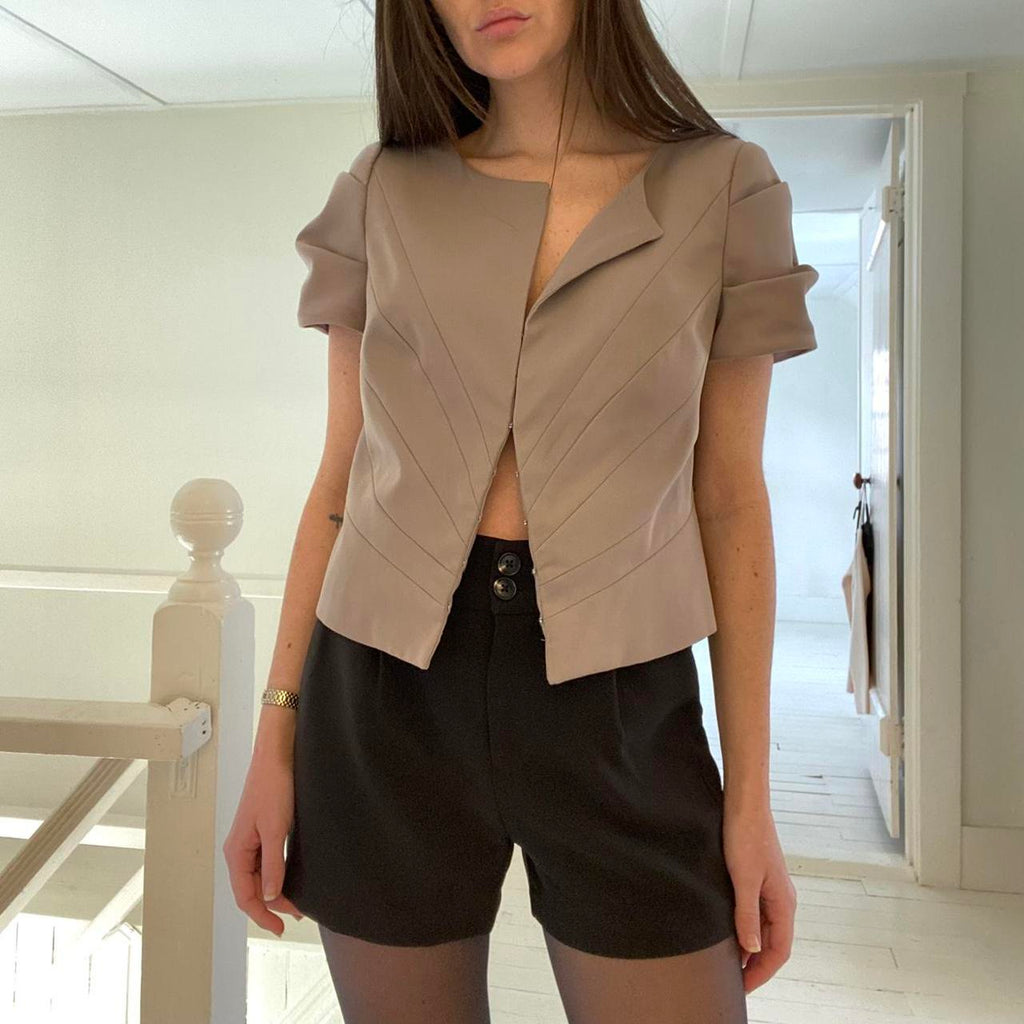 Mario Serrani Italy Hook & Eye Paneled Blazer Jacket Size 8