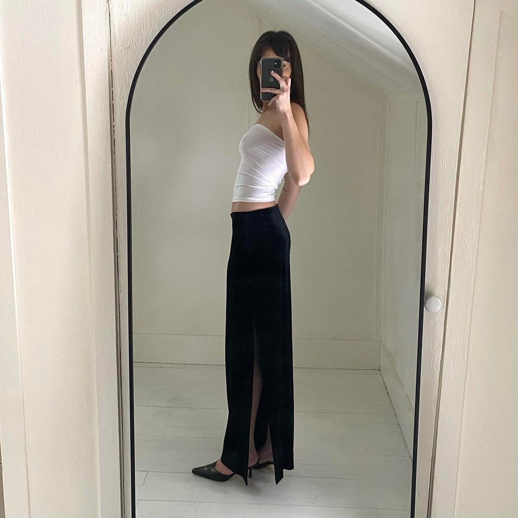 ASAP Saks Fifth Avenue Vintage 80s Velvet Maxi Skirt Size L