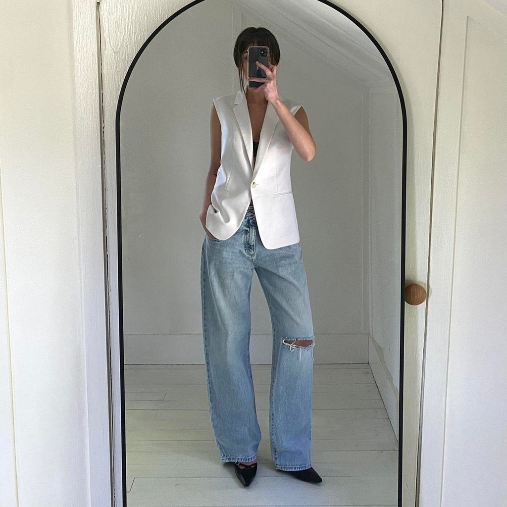 Icon Denim Bea Wide Leg Ripped Jeans Size 23