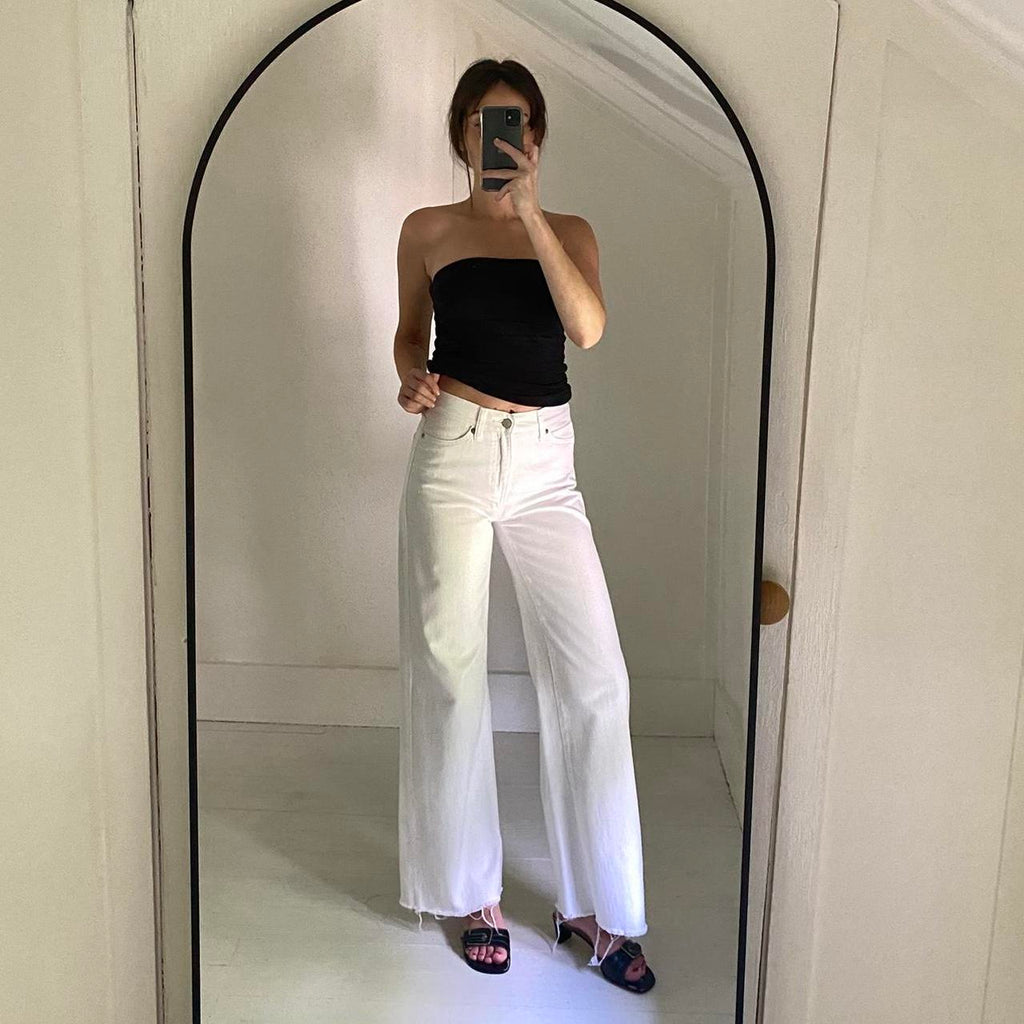 Banana Republic High Rise Wide Leg Jeans in Pure White Size 24/00 Tall