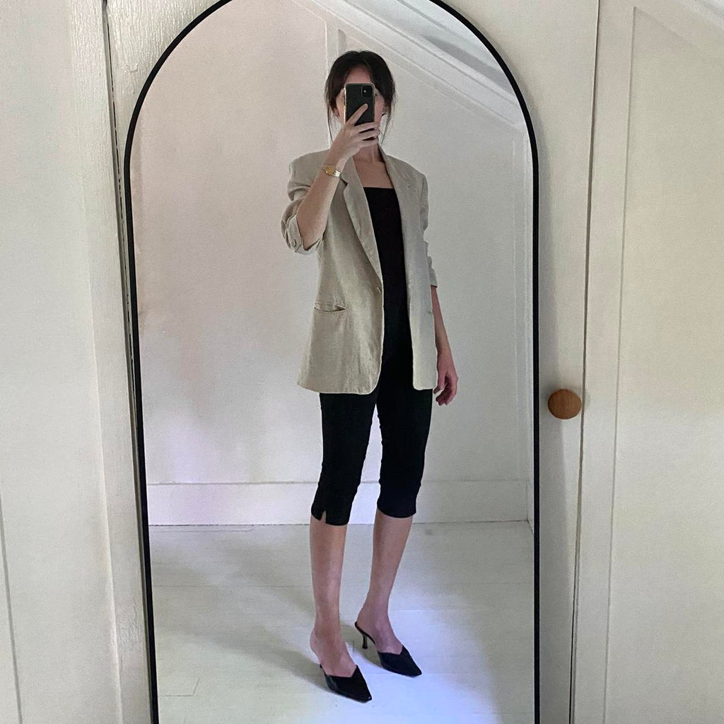 International Scene Vintage 90s Linen Blazer Jacket Size 7/8