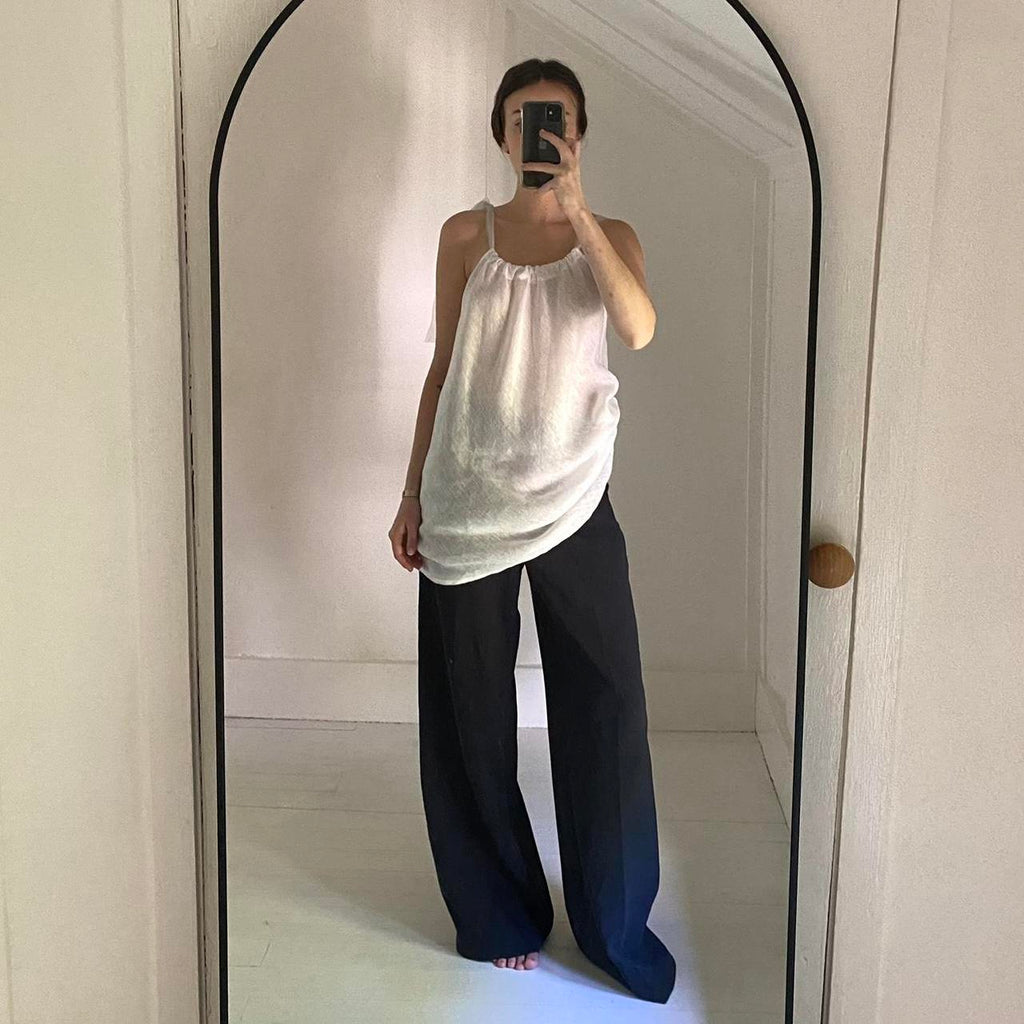 Divertimento Organza Strap Linen Tunic Top Size 1