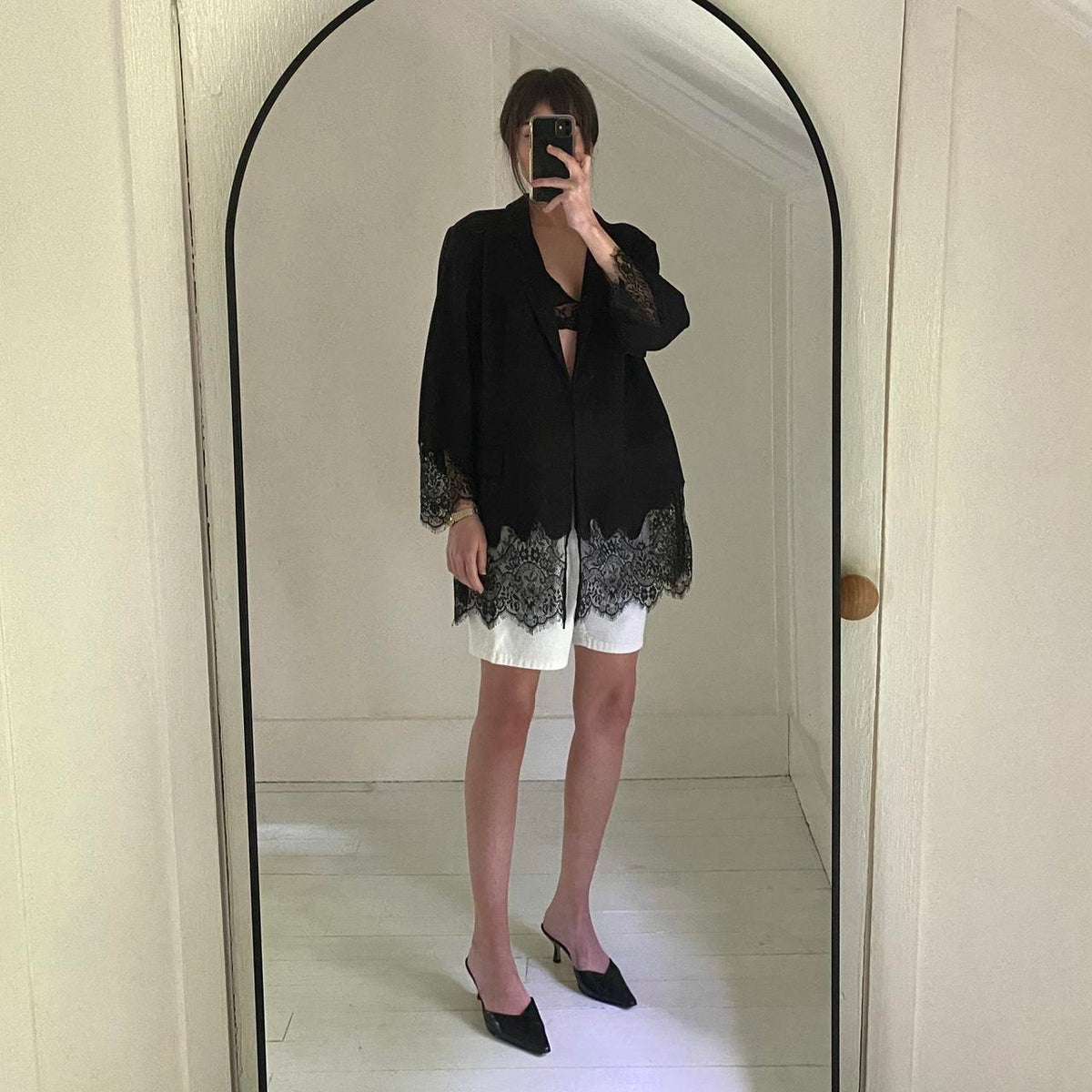 Black Label by Chico’s Lace Trim Blazer Jacket Size 3