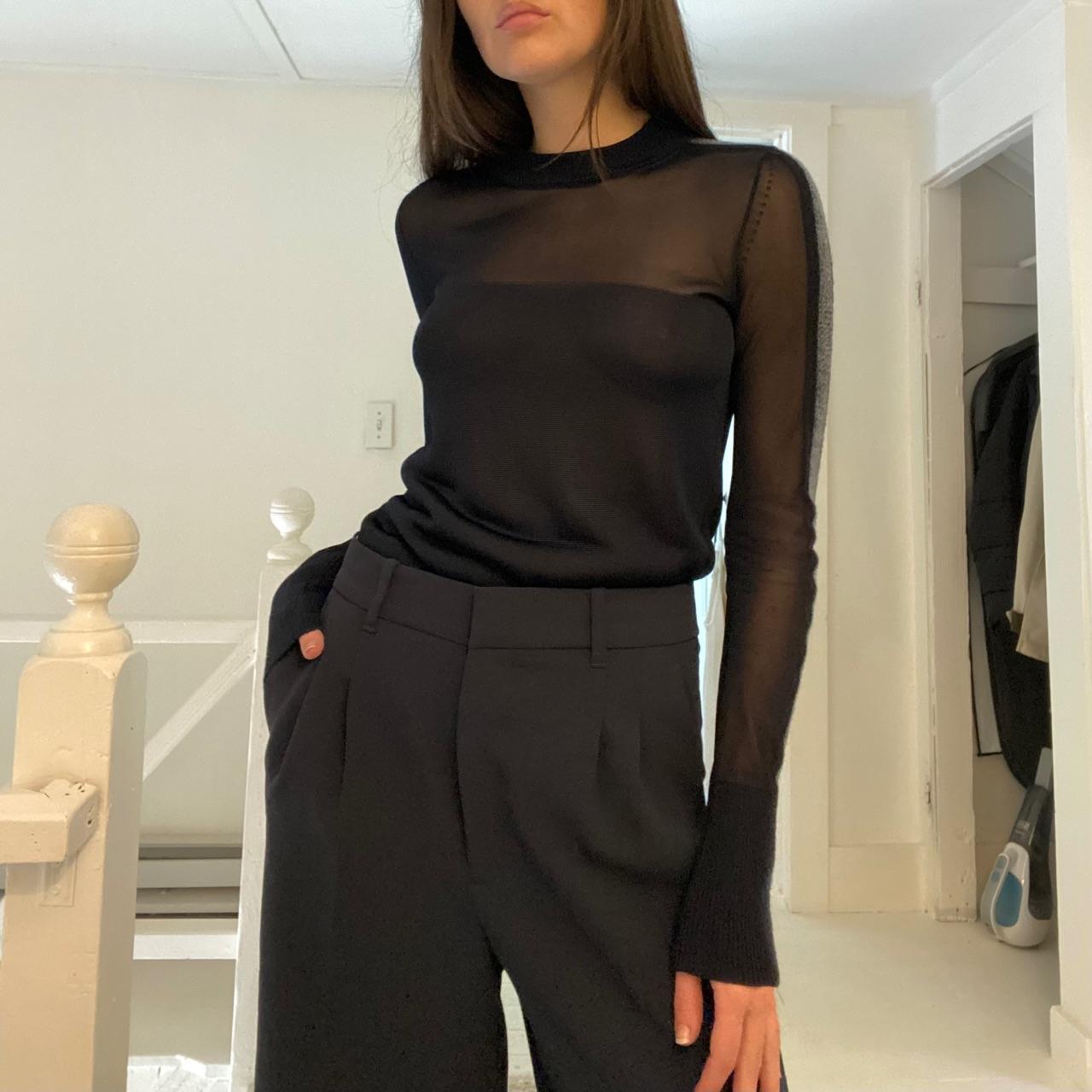 Sportmax Sheer Mesh Mock Neck Top Size XS