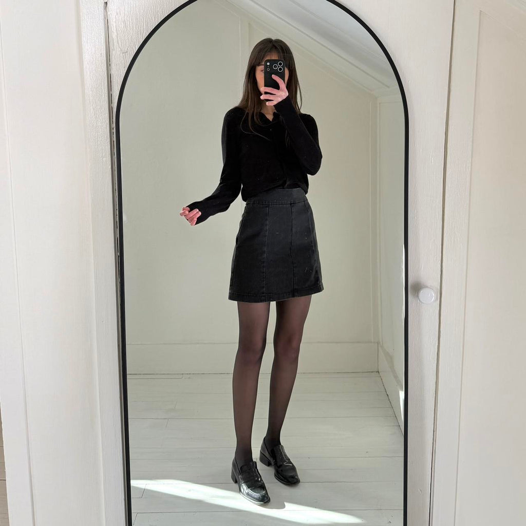 Topshop Moto Denim Mini Skirt Size UK 8