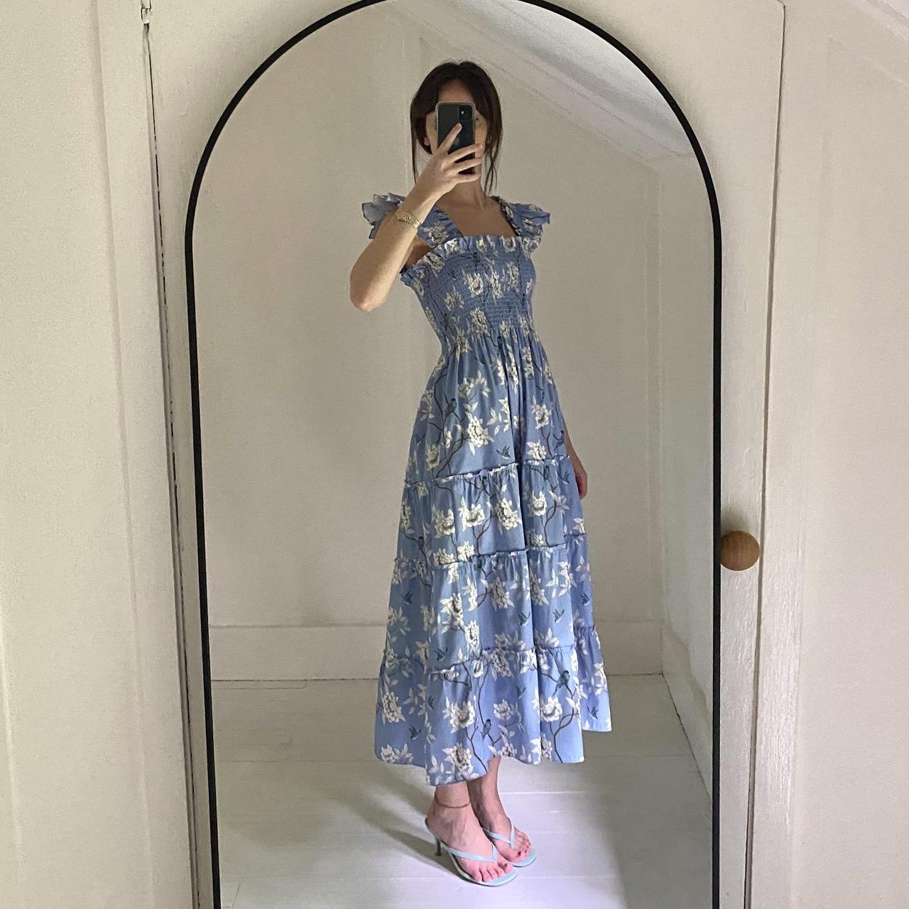 Hill House Home The Ellie Midi Nap Dress Diane Hill Blue Chinoiserie NWT M