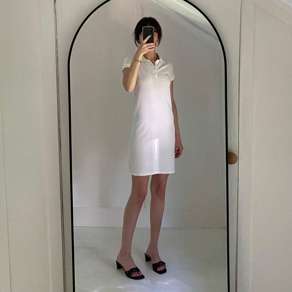 Brandy Melville Paula Polo Mini Dress in White Size XS/S