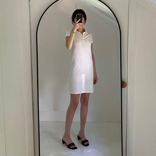 Brandy Melville Paula Polo Mini Dress in White Size XS/S – Romy Cecile Collective