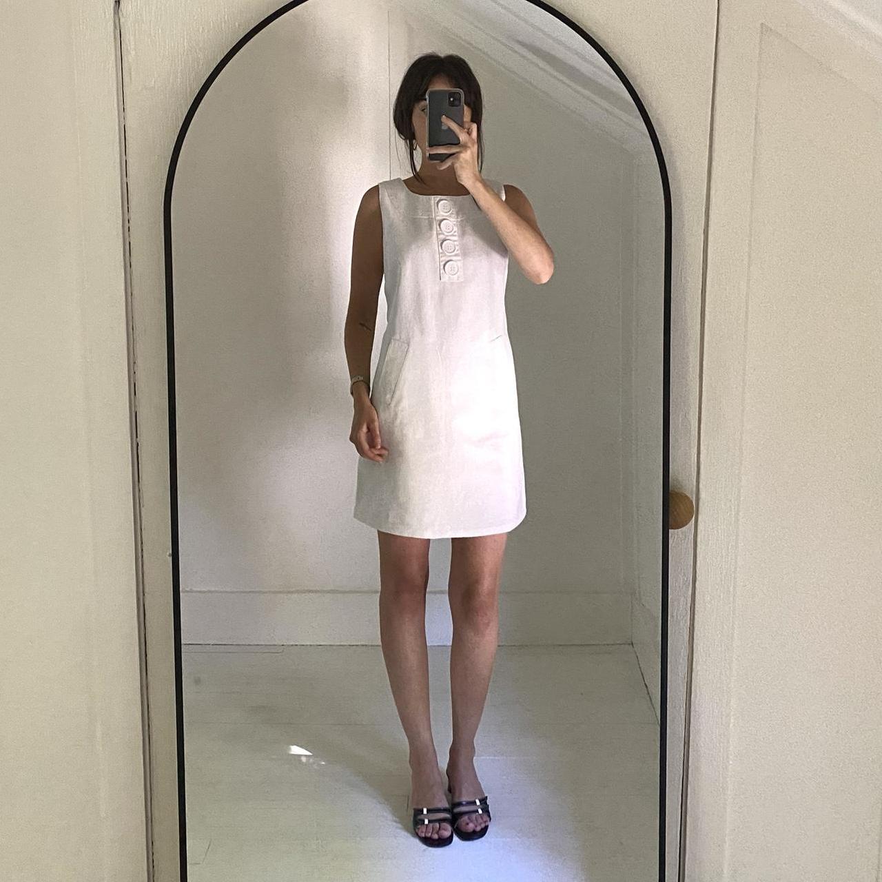 Richard Malcolm Vintage 90s Linen Mini Sheath Dress Size 8P