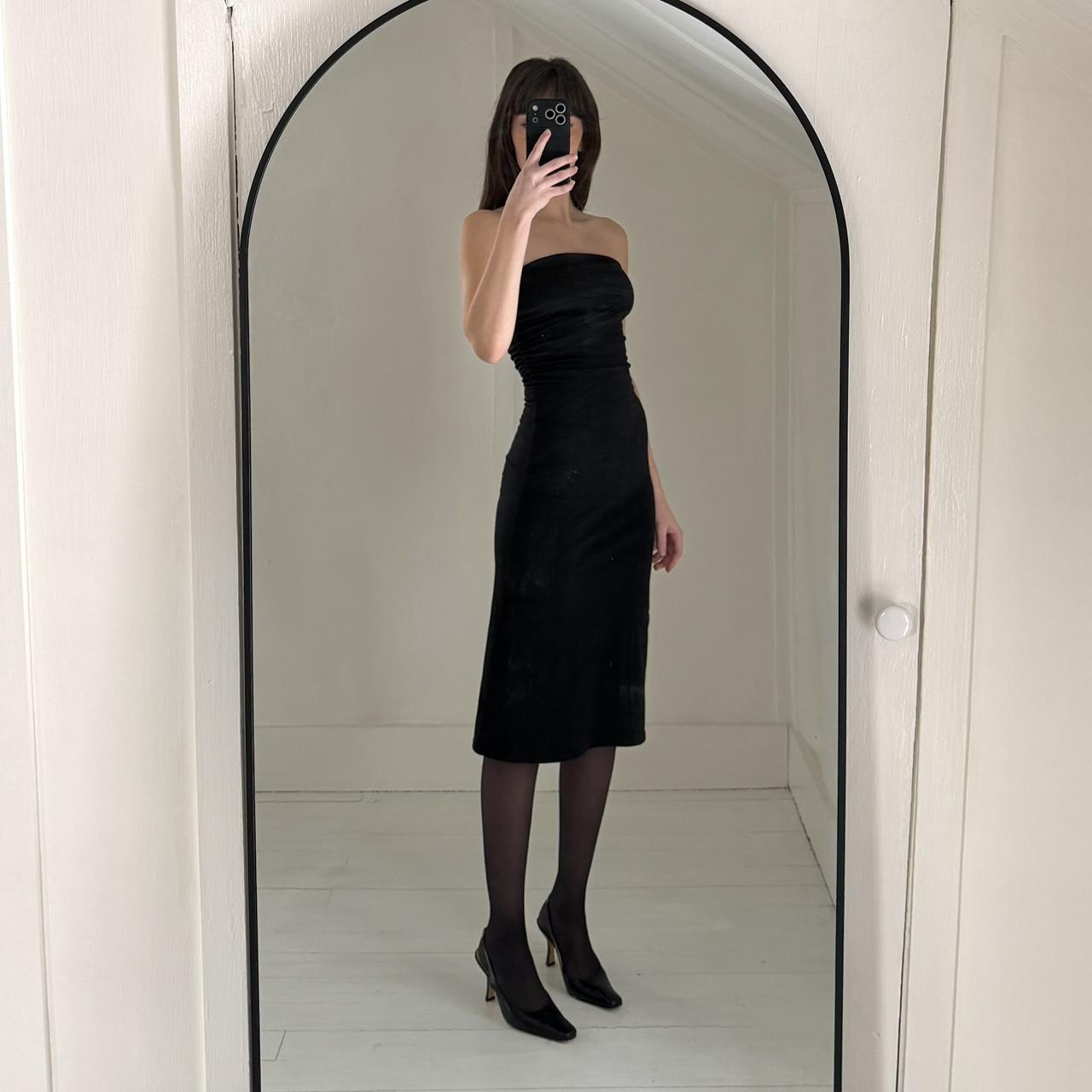 Moda International Vintage Y2K Strapless Bodycon Midi Dress Size XS