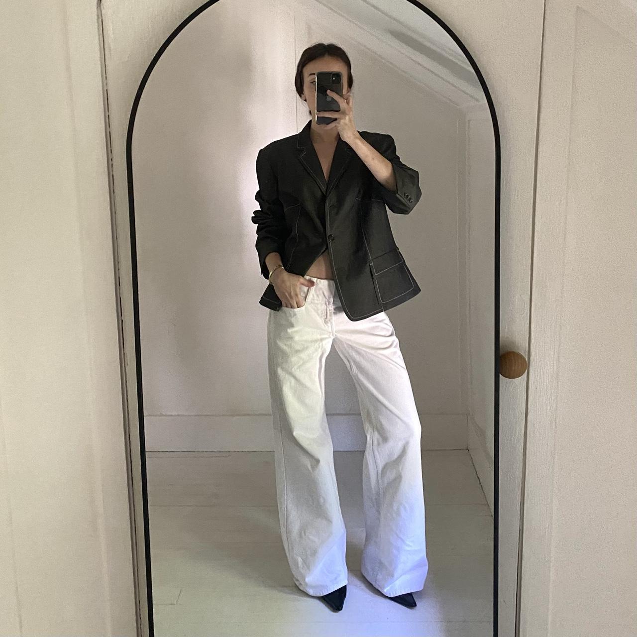 Calvin Klein Vintage 90s Contrast Stitch Blazer Jacket Size M