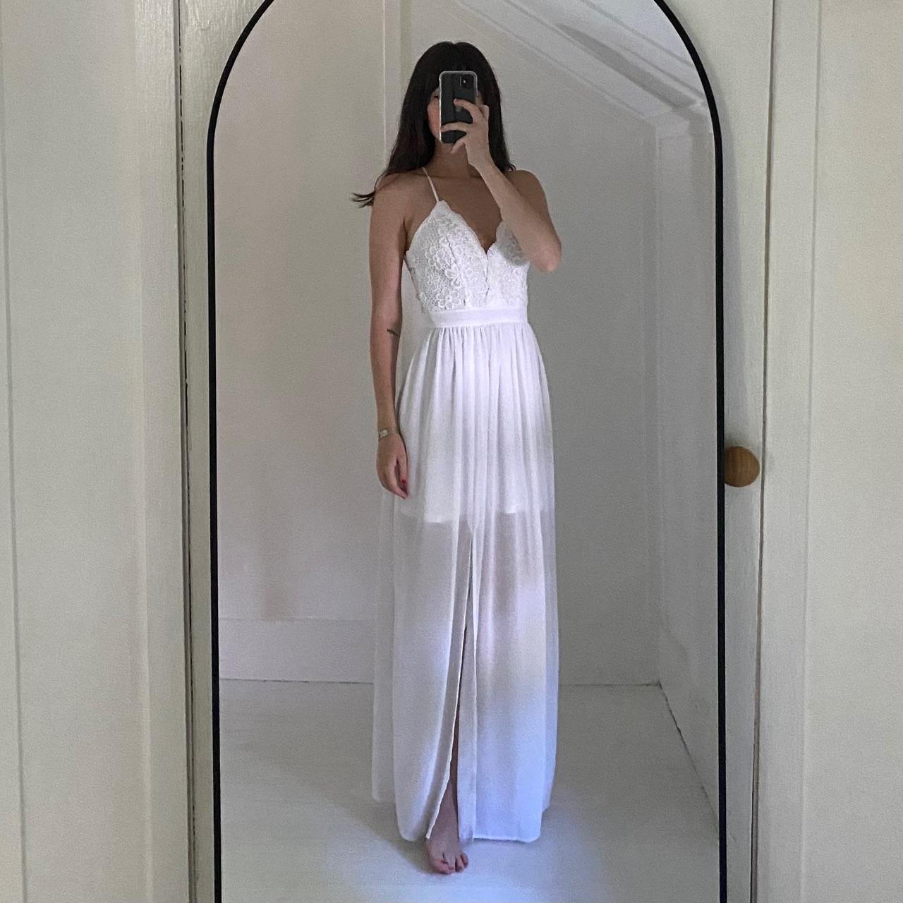No Boundaries Crochet Trim Sheer Maxi Dress Size S