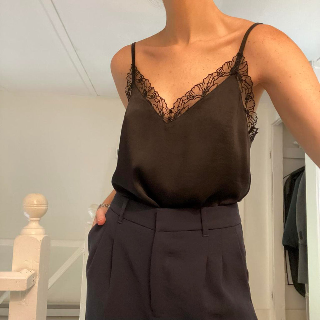 La Petite Étoile Paris Lace Trim Satin Camisole Size 1