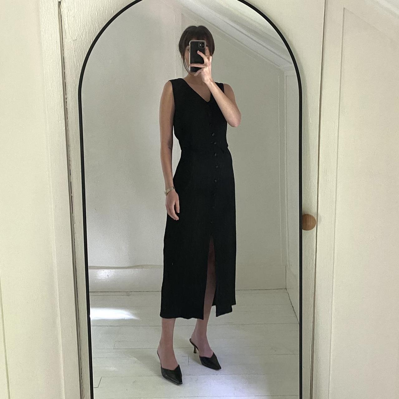 Breakin’ Loose Vintage 90s Tuxedo Vest Button Front Midi Dress Size 9/10