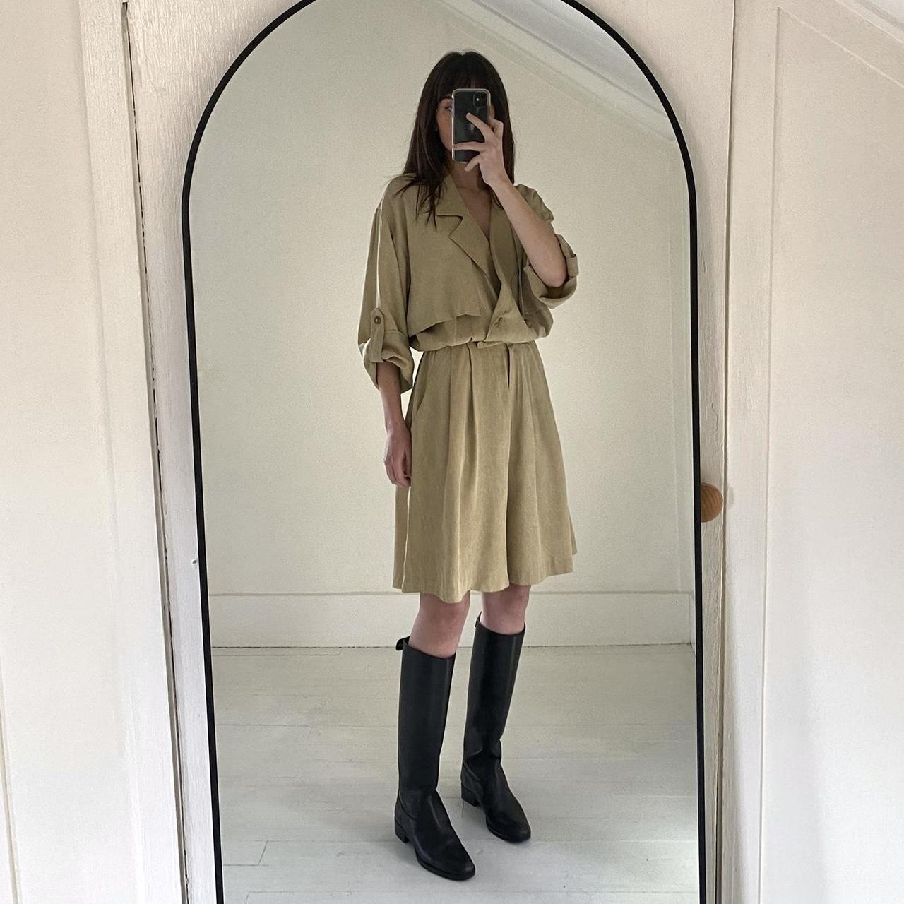 Dawn Joy Vintage 80s Double Breasted Trench Romper Size 13-14