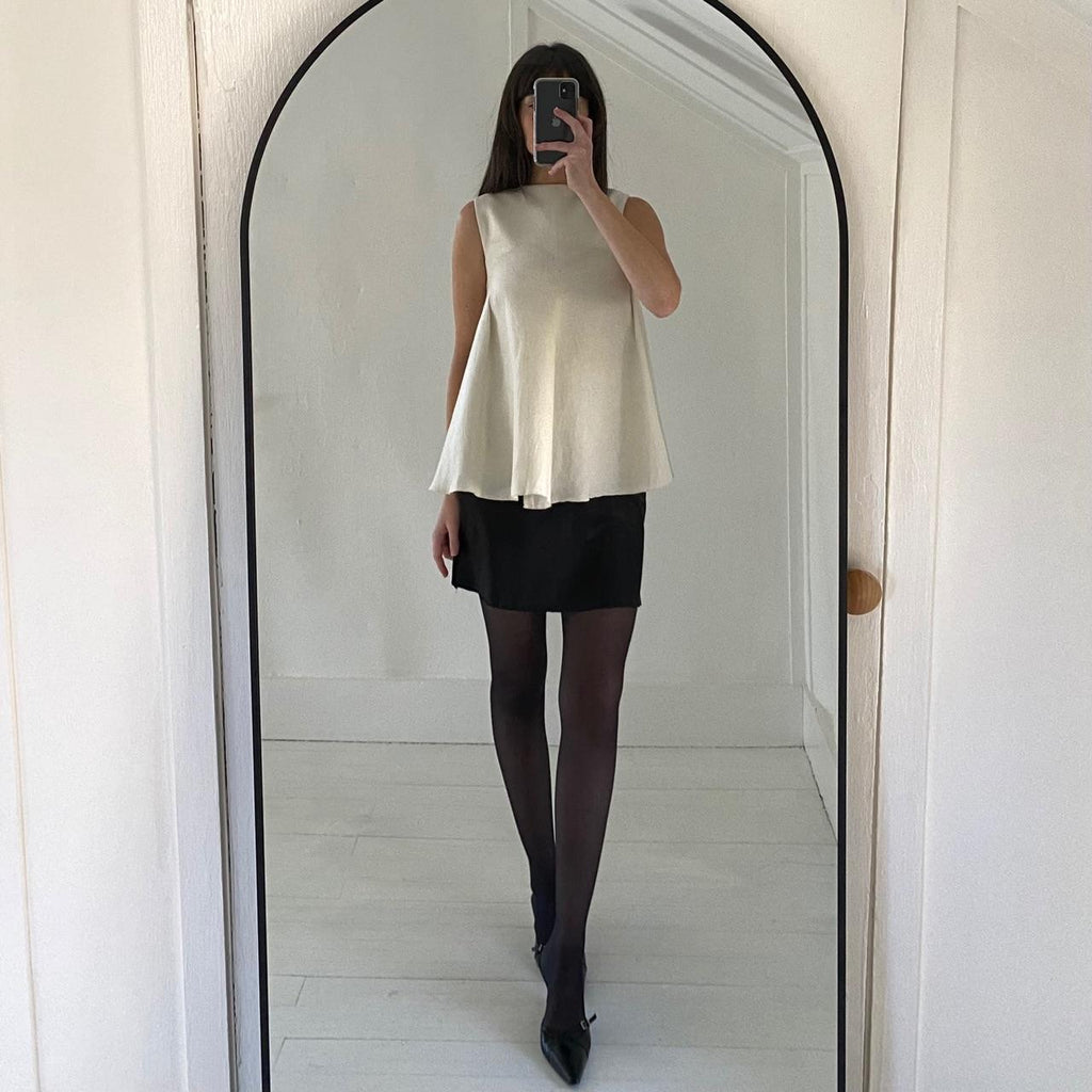 Ellery Venus Shell Peplum Top Ivory Size 2