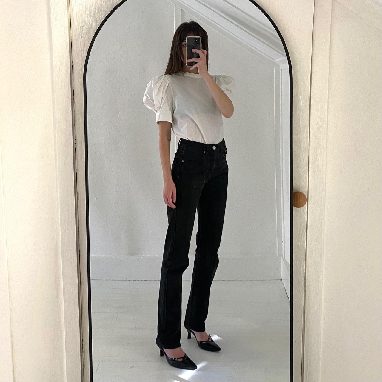 Bassike Short Balloon Sleeve Blouse in White Size 1