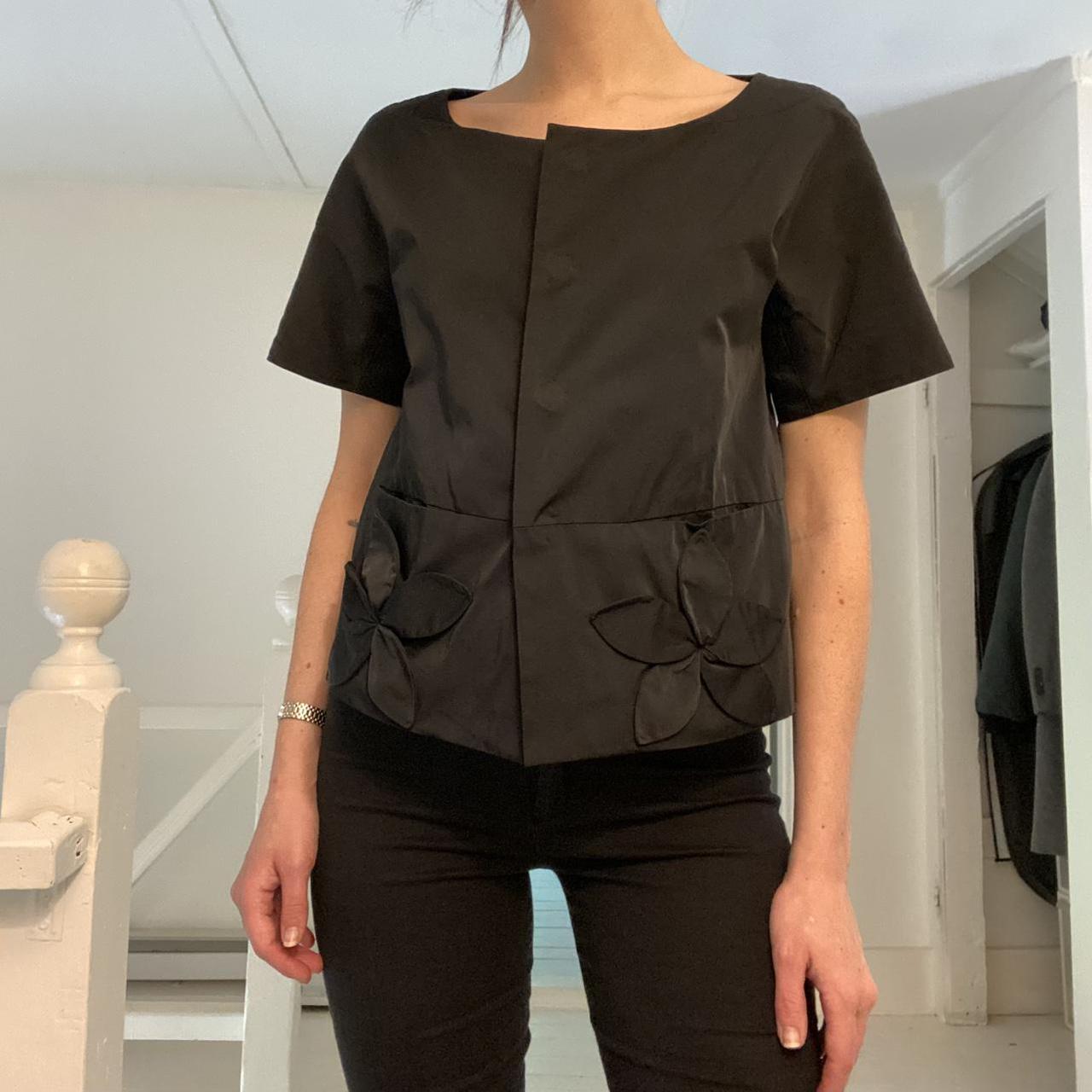 DKNY Vintage Y2K Floral Appliqué Short Sleeve Jacket Size P