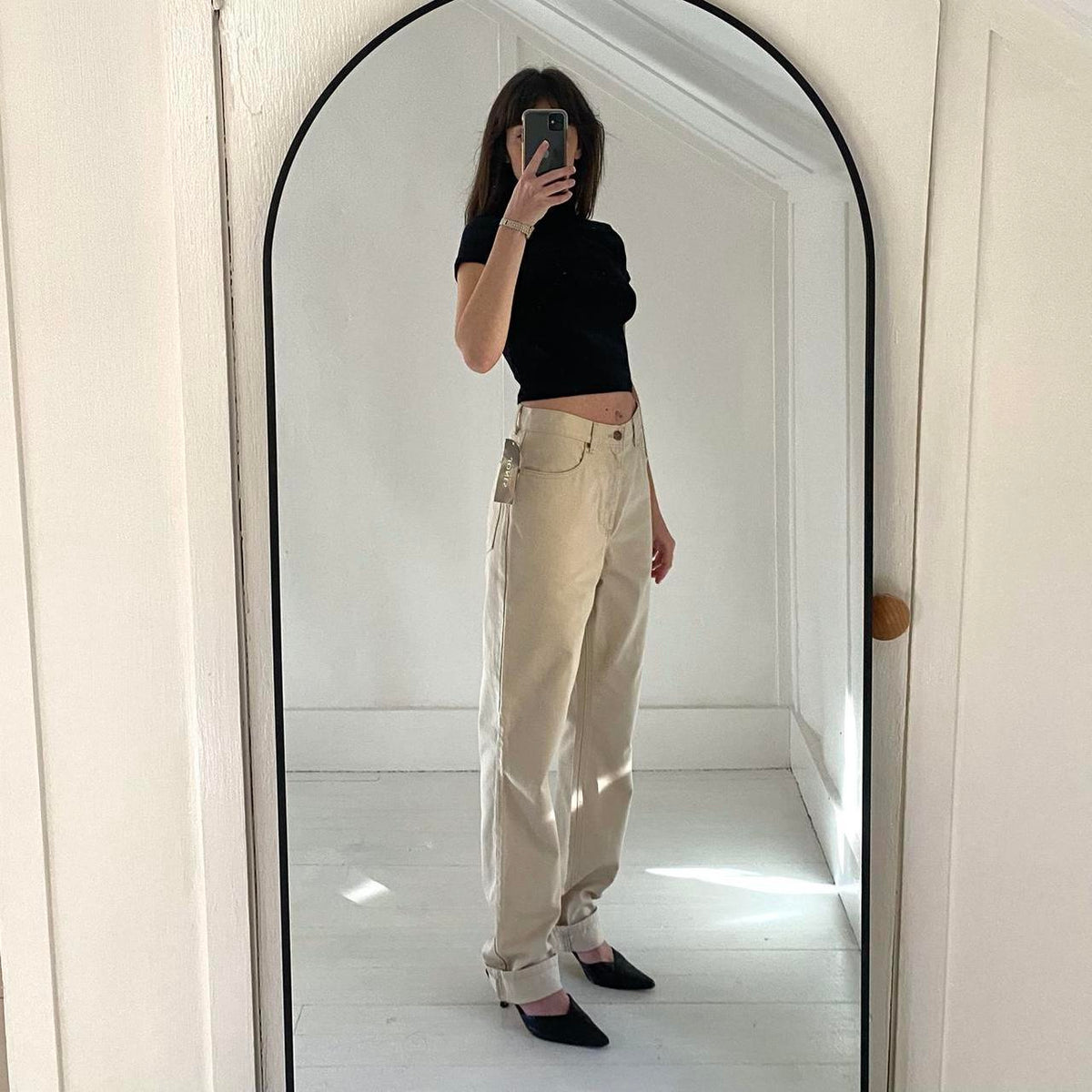 Jones Sport Vintage Y2K Straight Leg 5 Pocket Jean in Winter Wheat NWT Size 6