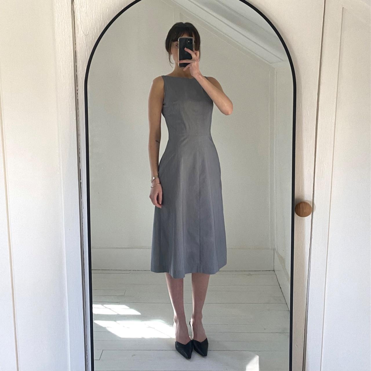 Express World Brand Vintage 90s High Boat Neck Midi Dress Size 1/2