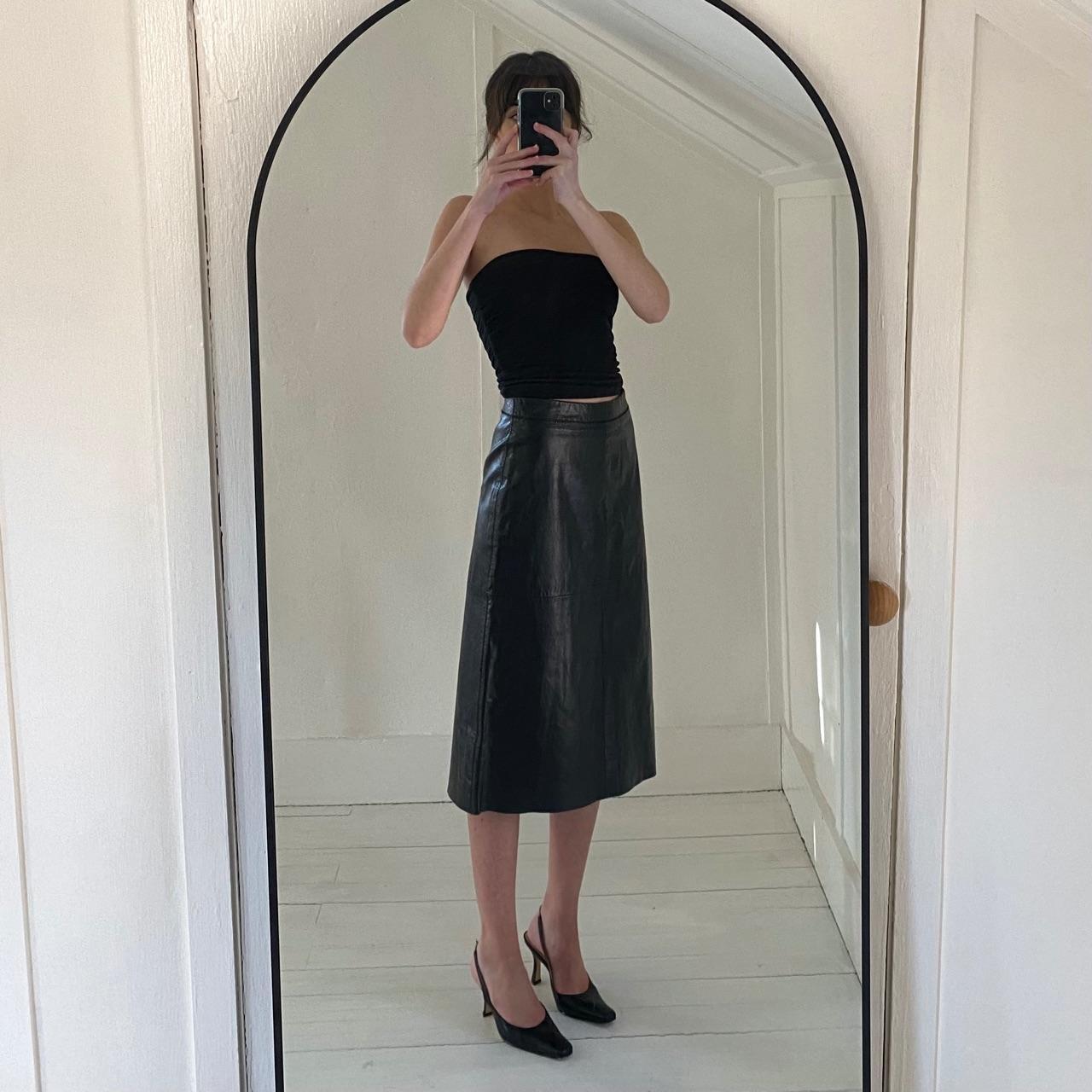 Gap Vintage ‘00 Leather Midi Skirt Size 1