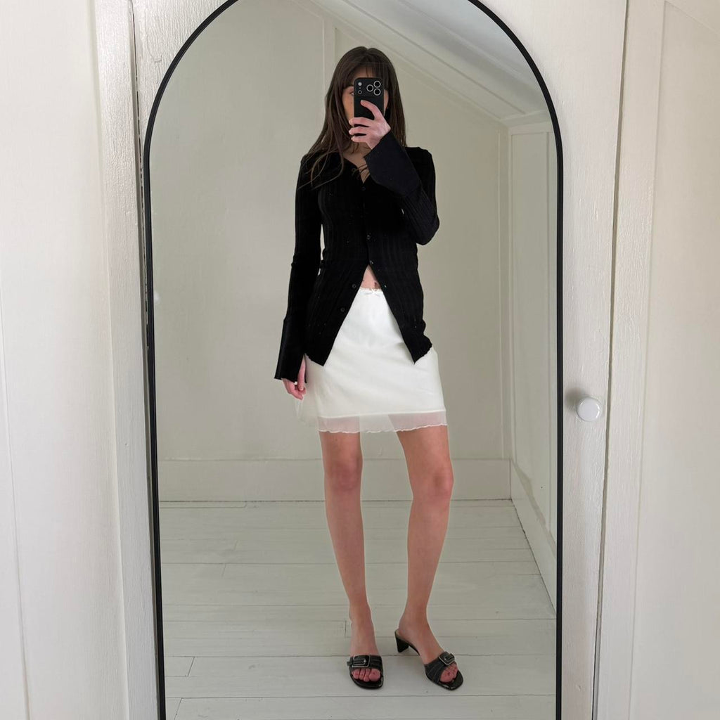 Brandy Melville Ciara Mesh Overlay Mini Skirt OS