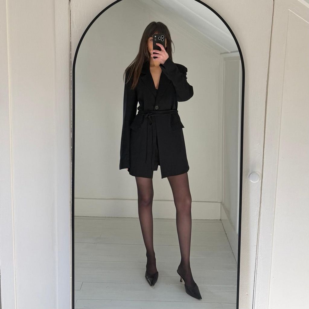 Danielle Bernstein / WeWoreWhat Cut Out Open Back Blazer in Black NWT Size S