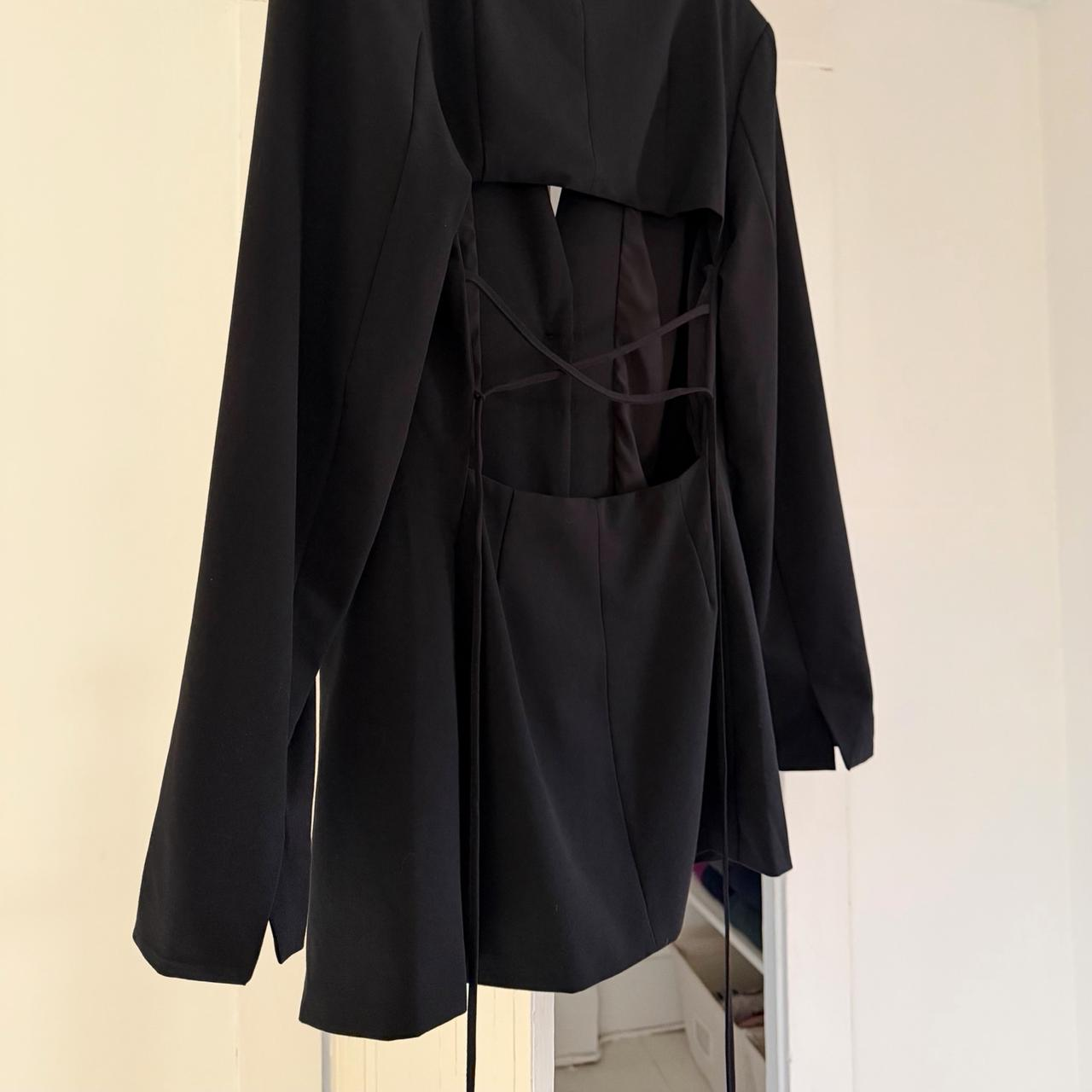 Danielle Bernstein / WeWoreWhat Cut Out Open Back Blazer in Black NWT Size S