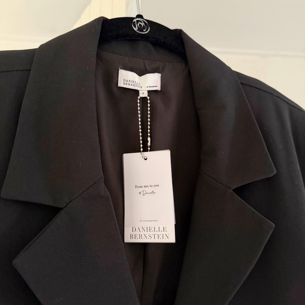 Danielle Bernstein / WeWoreWhat Cut Out Open Back Blazer in Black NWT Size S