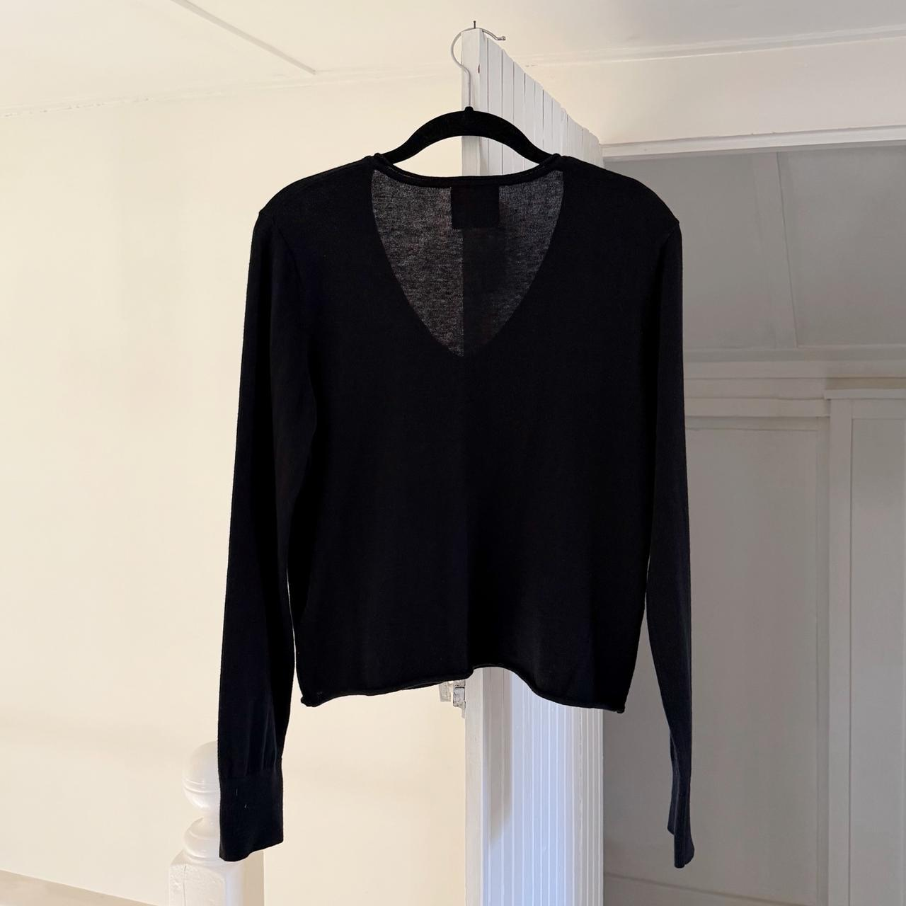 Crush Cashmere Cotton Silk Knit V Neck Sweater Size 1