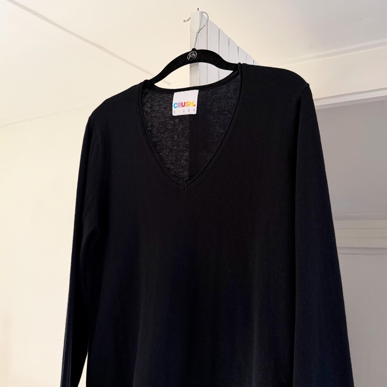 Crush Cashmere Cotton Silk Knit V Neck Sweater Size 1