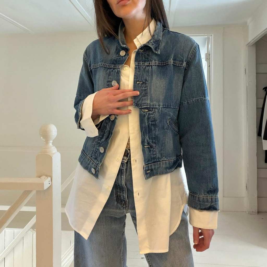 McGuire / Anthropologie Little Debbie Cropped Denim Jacket Size S