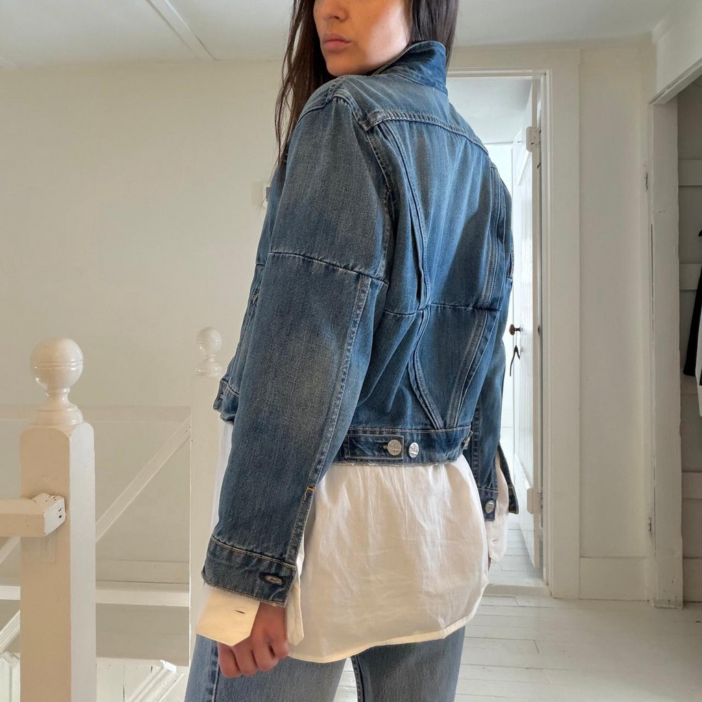 McGuire / Anthropologie Little Debbie Cropped Denim Jacket Size S