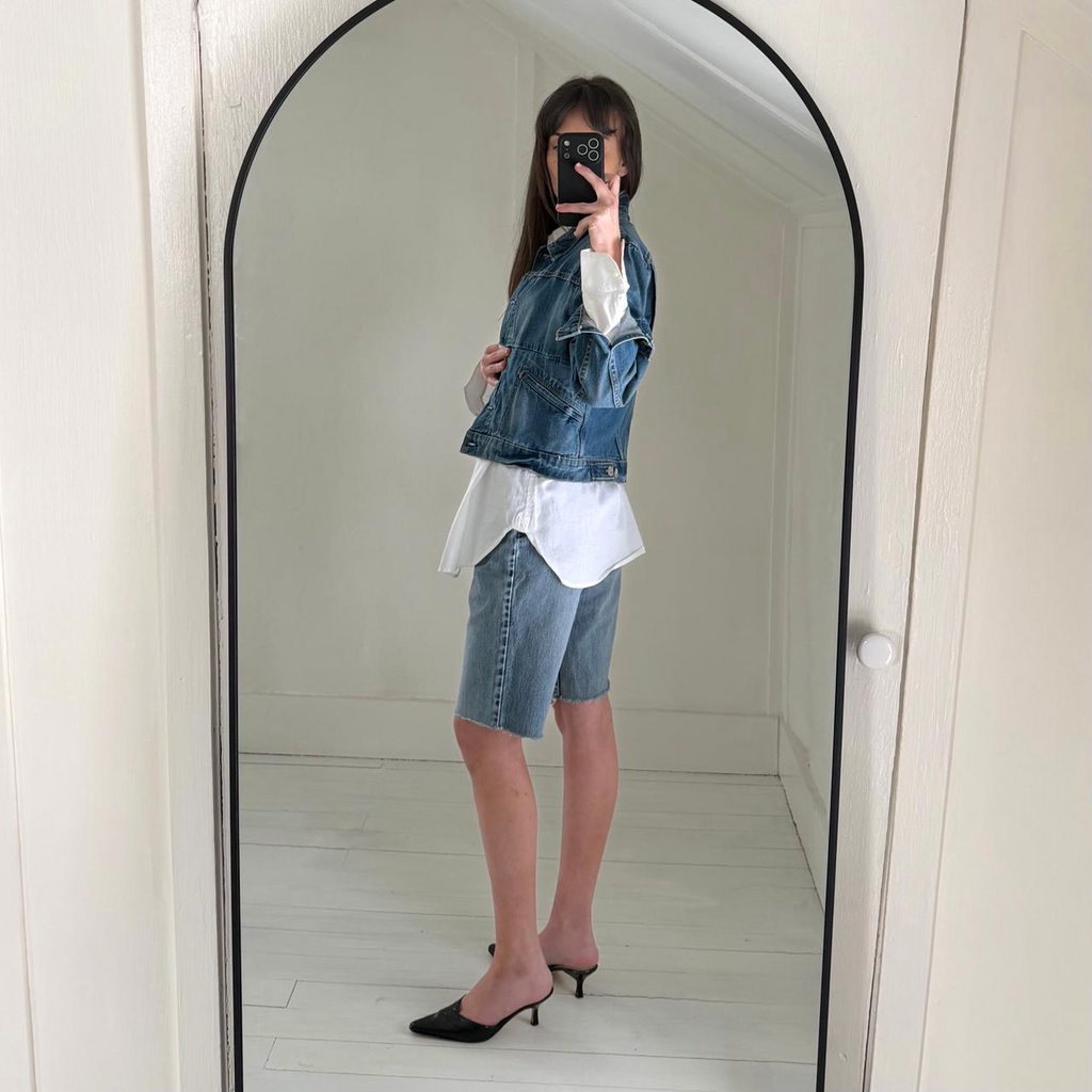 McGuire / Anthropologie Little Debbie Cropped Denim Jacket Size S