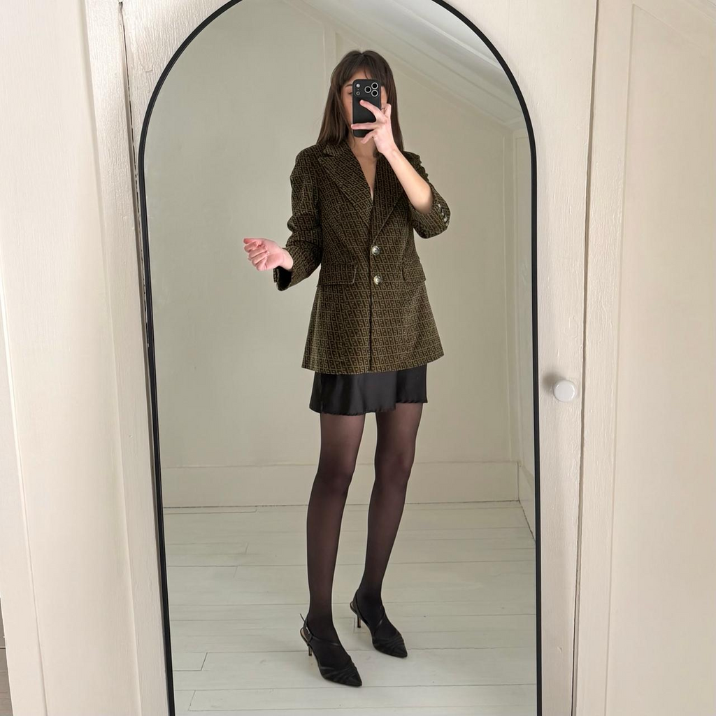 Baum Und Pferdgarten Corduroy Monogram Blazer Jacket Size 38