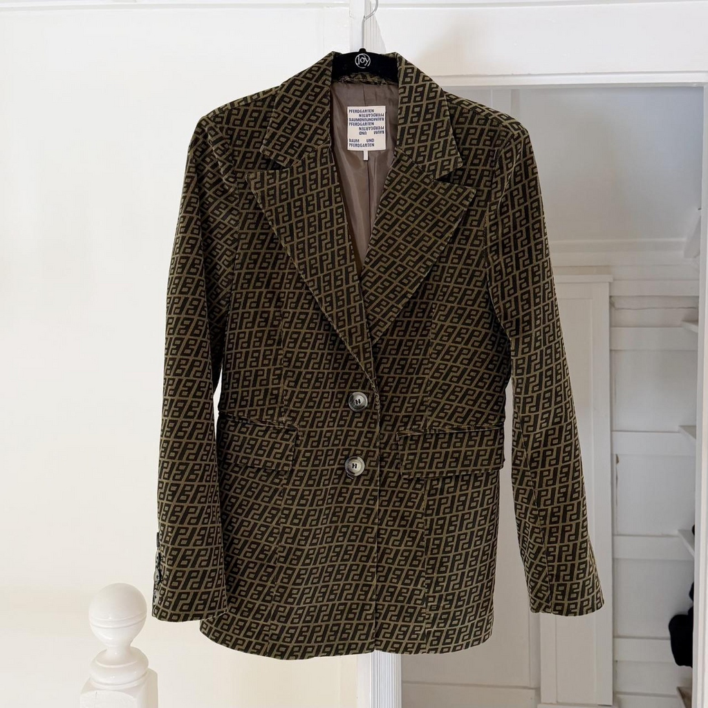 Baum Und Pferdgarten Corduroy Monogram Blazer Jacket Size 38