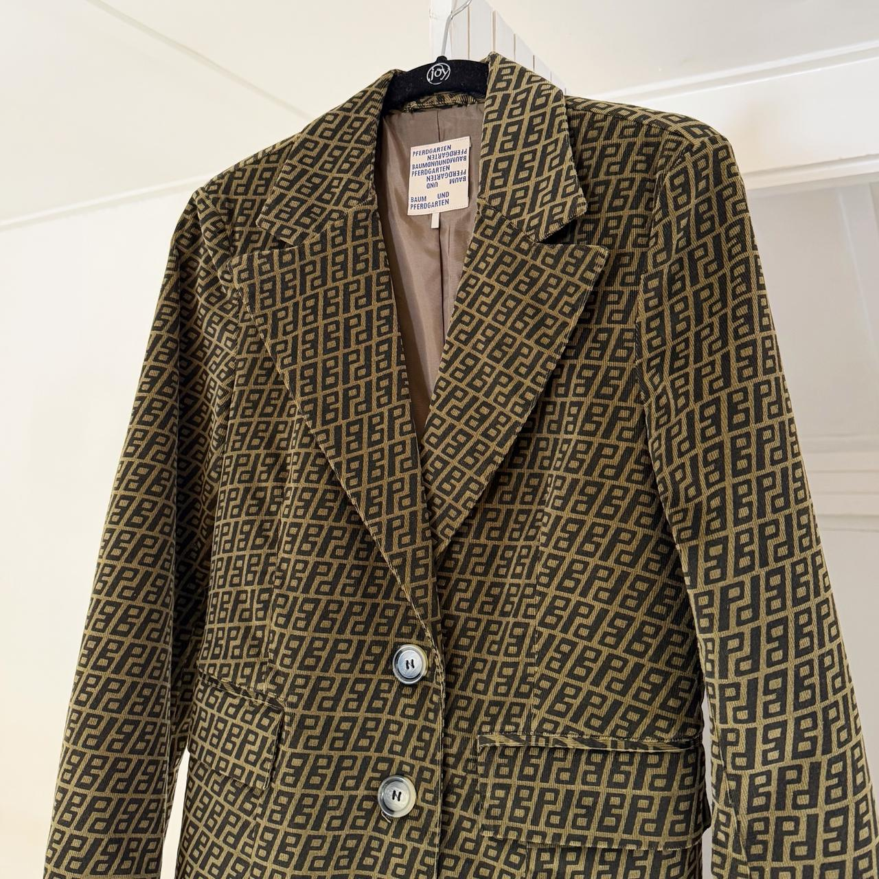 Baum Und Pferdgarten Corduroy Monogram Blazer Jacket Size 38