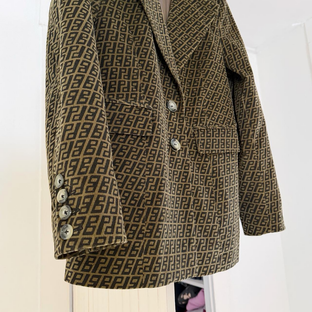 Baum Und Pferdgarten Corduroy Monogram Blazer Jacket Size 38