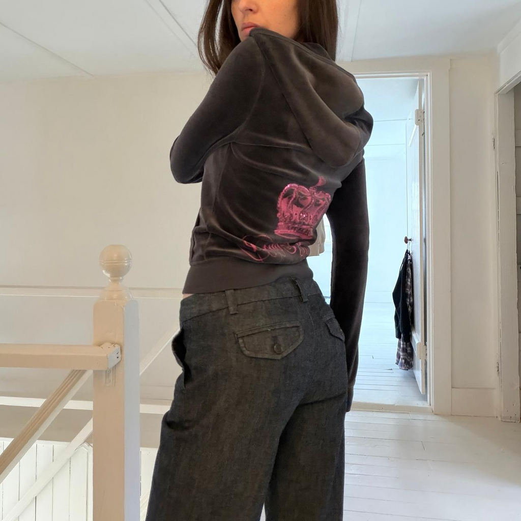 Juicy Couture Vintage Y2K Velour Track Jacket Size S