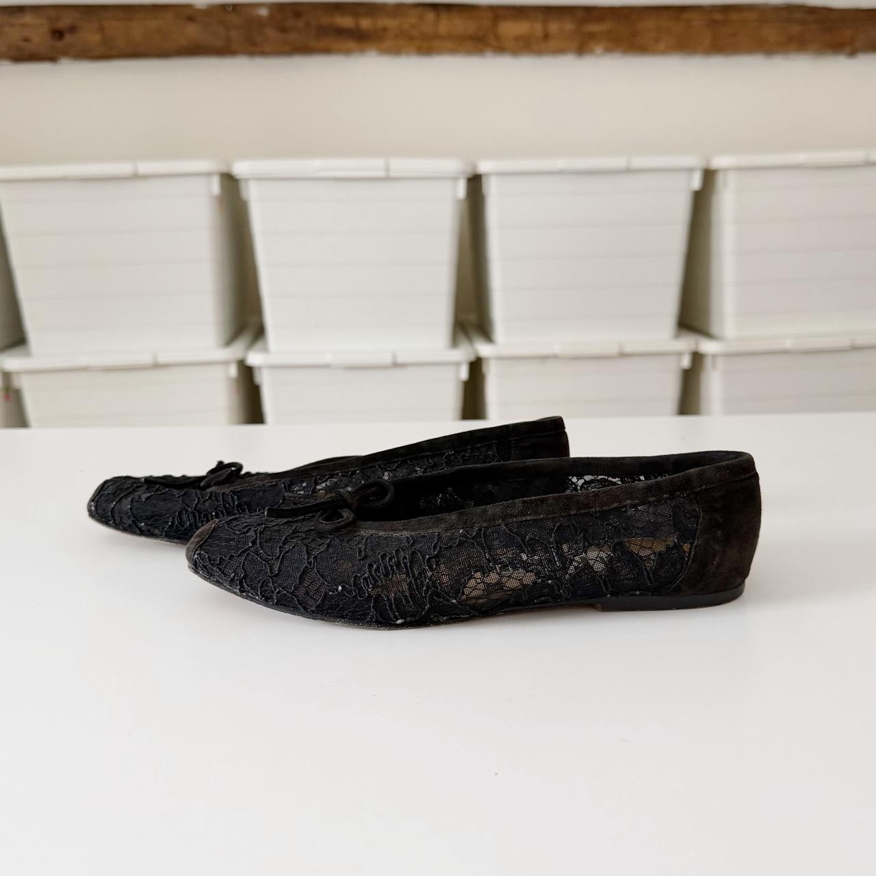 Anne Klein II Vintage 90s Suede Trim Lace Ballet Flats Size 6