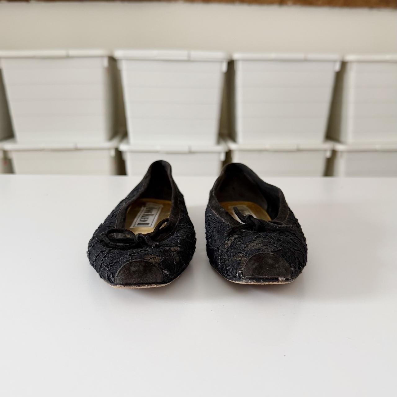 Anne Klein II Vintage 90s Suede Trim Lace Ballet Flats Size 6