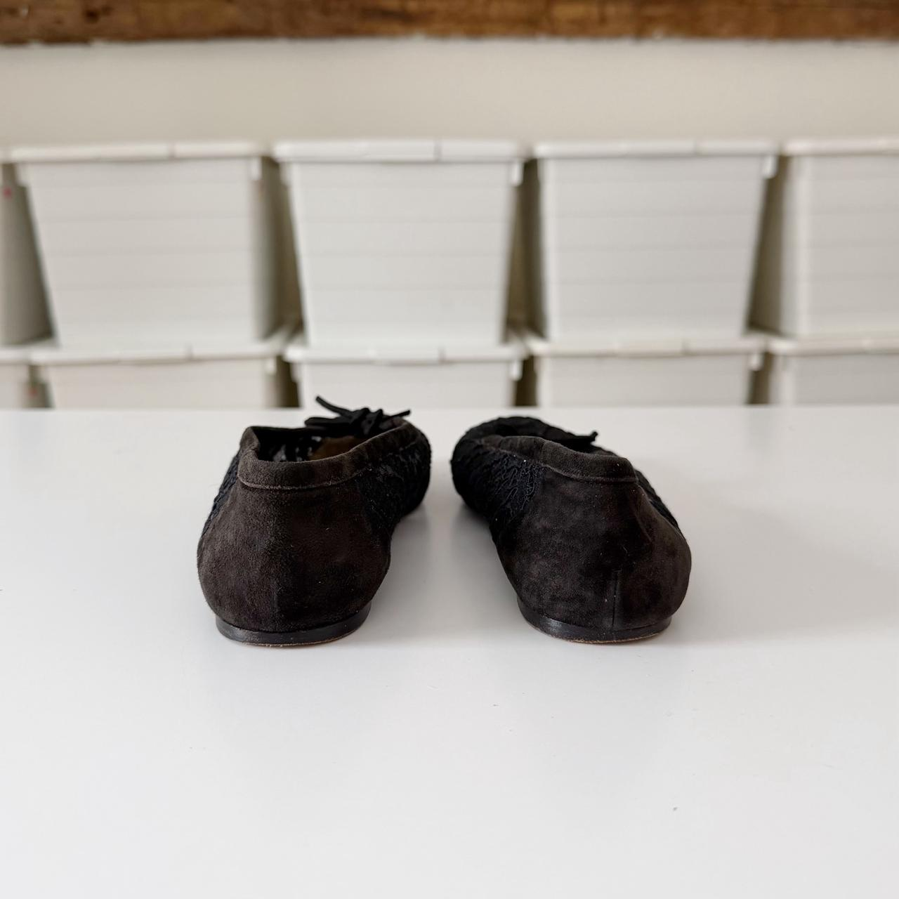 Anne Klein II Vintage 90s Suede Trim Lace Ballet Flats Size 6